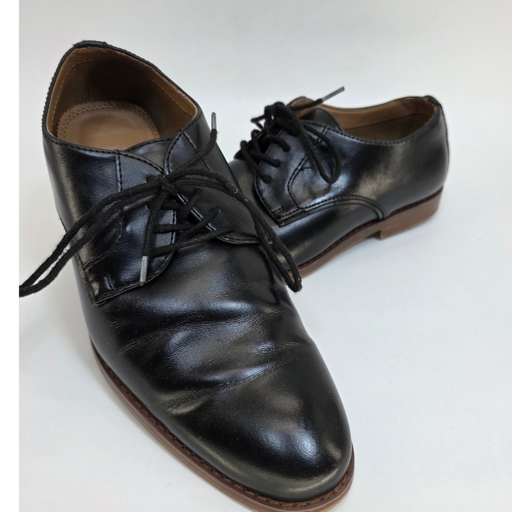 Apt 9 Dress Shoes Men 8 Black Round Toe Derby Oxford Shoes Ortholite Memory Foam